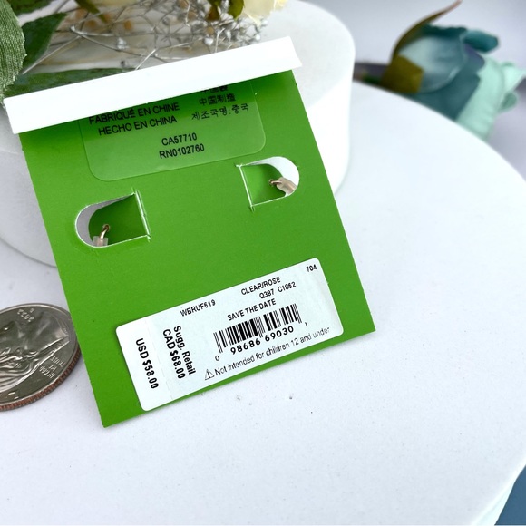 Kate Spade “Sale The Date “Rose Gold Plated Pave Crystals Pin Earrings - Picture 2 of 4